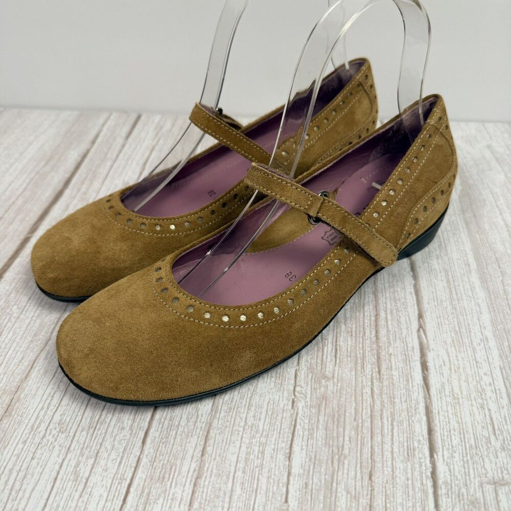 Stonefly Studded Slip On Shoes Mary Jane Women's Size EU 38 US 6.5 Tan